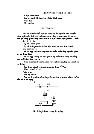 Giáo án Chuyên đề Thiết bị điện