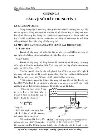 Giáo trình An toàn điện - Chương 5: Bảo vệ nối dây trung tính