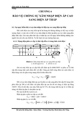 Giáo trình An toàn điện - Chương 6: Bảo vệ chống sự xâm nhập điện áp cao sang điện áp thấp