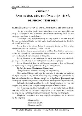 Giáo trình An toàn điện - Chương 7: Ảnh hưởng của trường điện từ và đề phòng tĩnh điện