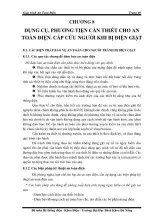 Giáo trình An toàn điện - Chương 8: Dụng cụ, phương tiện cần thiết cho an toàn điện. Cấp cứu người khi bị điện giật