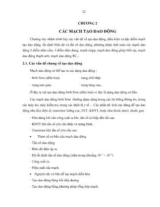Giáo trình Điện từ trường - Chương 2: Các mạch tạo dao động