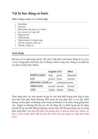 Giáo trình Động cơ bước - Phần 2: Vật lý học động cơ bước