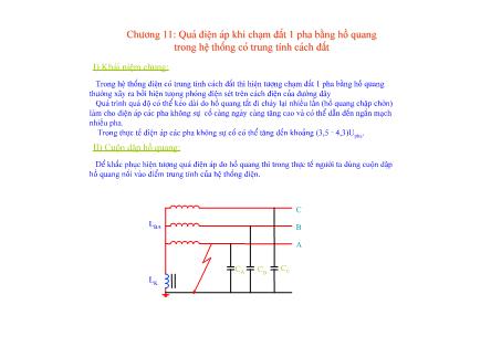 Giáo trình Kỹ thuật điện cao áp - Chương 11: Quá điện áp khi chạm đất 1 pha bằng hồ quang trong hệ thống có trung tính cách đất