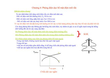 Giáo trình Kỹ thuật điện cao áp - Chương 4: Phóng điện dọc bề mặt điện môi rắn