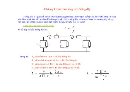 Giáo trình Kỹ thuật điện cao áp - Chương 9: Quá trình sóng trên đường dây