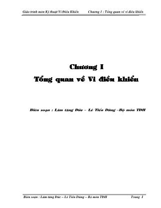 Giáo trình Kỹ thuật vi điều khiển - Chương 1: Tổng quan về vi điều khiển