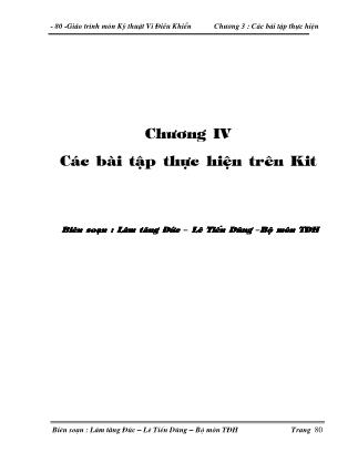 Giáo trình Kỹ thuật vi điều khiển - Chương 4: Các bài tập thực hiện