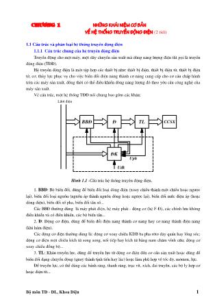 Giáo trình môn Hệ thống truyền động điện - Chương 1: Những khái niệm cơ bản về hệ thống truyền động điện