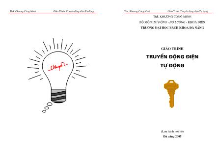 Giáo trình môn Truyền động điện tự động - Chương 1: Khái niệm chung về hệ truyền động điện tự động - Khương Công Minh