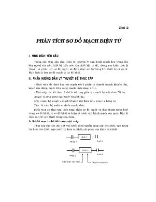 Giáo trình Sửa chữa điện - Bài 2: Phân tích sơ đồ mạch điện tử