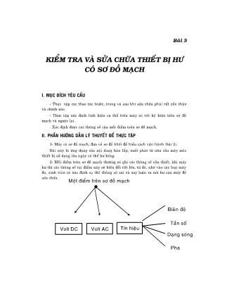 Giáo trình Sửa chữa điện - Bài 3: Kiểm tra và sửa chữa thiết bị hư có sơ đồ mạch