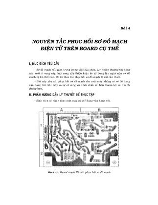 Giáo trình Sửa chữa điện - Bài 4: Nguyên tắc phục hồi sơ đồ mạch điện tử trên Board cụ thể