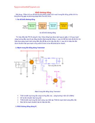 Giáo trình Thiết kế và sửa chữa tivi - Chương 11: Khối đường tiếng