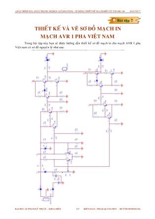 Giáo trình Tự động thiết kế mạch điện tử với Orcad - Bài tập 7: Thiết kế và vẽ sơ đồ mạch in mạch AVR 1 pha Việt Nam