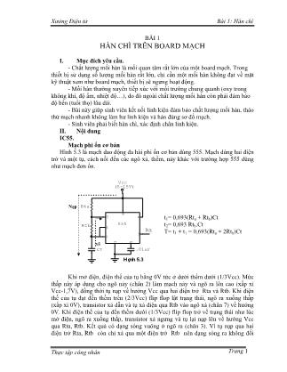 Tài liệu Hướng dẫn thực tập công nhân - Xưởng điện tử - Bài 1: Hàn chì trên board mạch