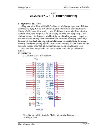 Tài liệu Hướng dẫn thực tập công nhân - Xưởng điện tử - Bài 7: Giám sát và điều khiển thiết bị