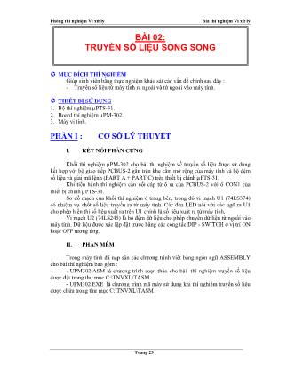 Tài liệu Thí nghiệm vi xử lý - Bài 2: Truyền số liệu song song
