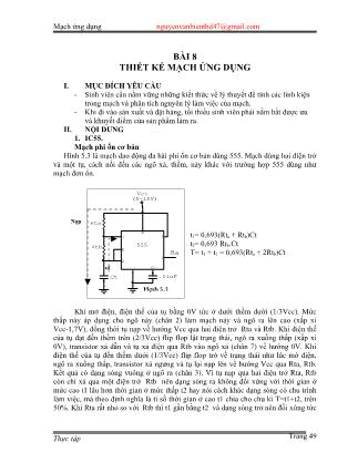 Tài liệu Thực tập làm mạch - Bài 8: Thiết kế mạch ứng dụng