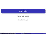 Bài giảng Đại số tuyến tính - Chương 1: Ma trận