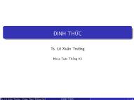 Bài giảng Đại số tuyến tính - Chương 2: Định thức