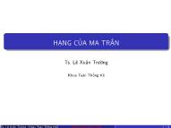 Bài giảng Đại số tuyến tính - Chương 4: Hạng của ma trận