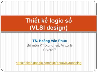 Bài giảng Thiết kế logic số - Chương 2: Ngôn ngữ VHDL (Tiết 1)