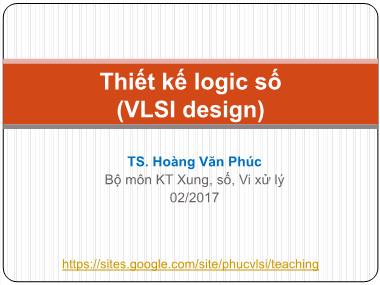 Bài giảng Thiết kế logic số - Chương 2: Ngôn ngữ VHDL (Tiết 2)