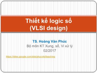 Bài giảng Thiết kế logic số - Chương 2: Ngôn ngữ VHDL (Tiết 3)