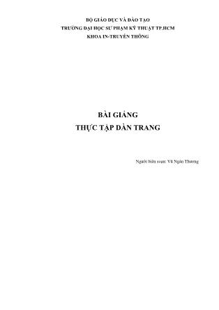 Bài giảng Thực tập dàn trang