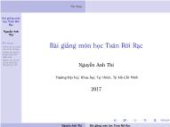 Bài giảng Toán rời rạc - Chương 4: Hệ thức đệ quy