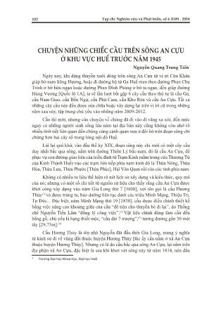 Chuyện những chiếc cầu trên sông an cựu ở khu vực Huế trước năm 1945