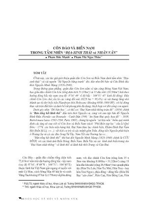 Côn đảo và biển Nam trong tầm nhìn Địa - Sinh Thái và Nhân Văn