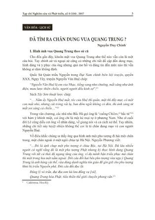 Đã tìm ra chân dung vua Quang Trung?