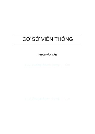 Giáo trình Cơ sở viễn thông (Phần 1)