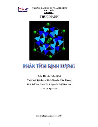 Giáo trình Thực hành phân tích định lượng (Phần 1)