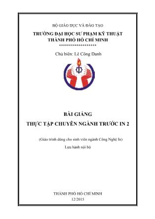 Giáo trình Thực tập chuyên ngành trước in 2