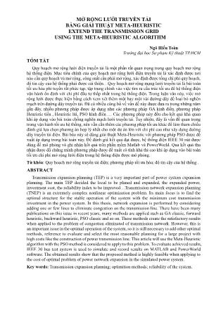 Mở rộng lưới truyền tải bằng giải thuật Meta-Heuristic