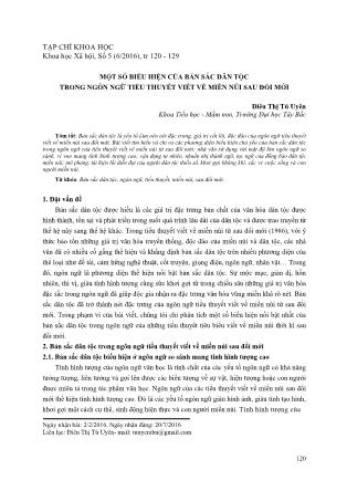 Một số biểu hiện của bản sắc dân tộc trong ngôn ngữ tiểu thuyết viết về miền núi sau đổi mới