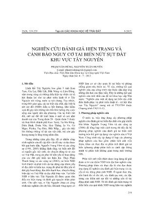 Nghiên cứu đánh giá hiện trạng và cảnh báo nguy cơ tai biến nứt sụt đất khu vực Tây Nguyên