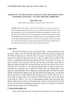 Nghiên cứu xây dựng mạng lưới quan trắc môi trường nước ở đầm Phá Tam Giang – cầu Hai, tỉnh Thừa Thiên Huế