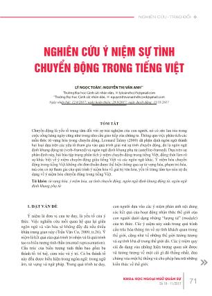 Nghiên cứu ý niệm sự tình chuyển động trong Tiếng Việt