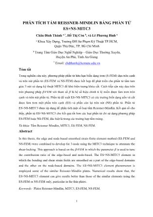 Phân tích tấm reissner-mindlin bằng phần tử es+ns-mitc3