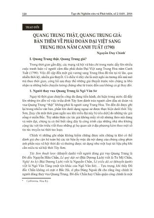 Quang Trung thật, Quang Trung giả: Bàn thêm về phái đoàn đại Việt sang Trung Hoa năm Canh Tuất (1790)