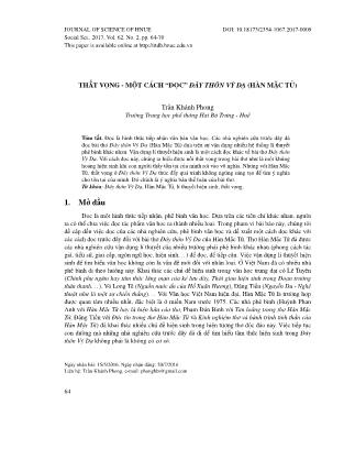 Thất vọng - Một cách “đọc” đây thôn vỹ dạ (Hàn Mặc Tử)