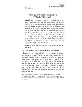 Thực hành thờ cúng thần/thánh vùng châu thổ Bắc bộ
