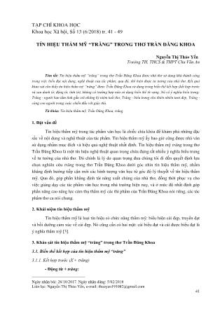 Tín hiệu thẩm mỹ “trăng” trong thơ Trần Đăng Khoa