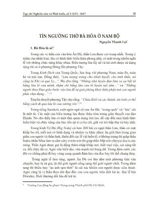 Tín ngưỡng thờ bà Hỏa ở Nam bộ