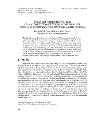 Vấn đề giải thích nghĩa tình thái của các trợ từ Tiếng Việt trong từ điển Tiếng Việt (Trên cơ sở cuốn từ điển Tiếng Việt do Hoàng Phê chủ biên)